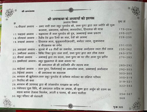 Shree Amar Katha, Shri Jhulelal Varundev Mandir, Bharuch